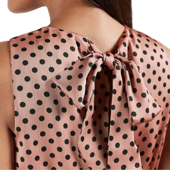 Ted Baker Izziie Mix Polka Dot Midi Dress in Dusky Pink Sz 1 Sz 4 - Picture 5 of 16